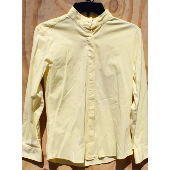 Sigma Equestrian Show Shirt 34 MED Women Yellow Button Front Horse Riding - Picture 1 of 9
